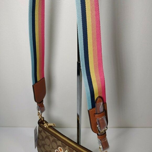 NWT COACH C6817 Jes Baguette In Signature Canvas With Coach Radial Rainbow Khaki - Picture 8 of 8